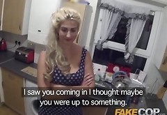 Fake Cop Busty blondes night in with the cop