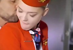 stewardess airplane fucking girl