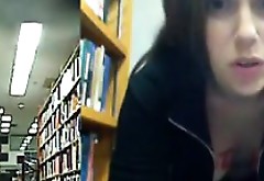 Naughty Latina Masturbates In A Public Library